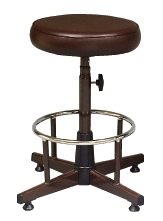 78027::CR-603::An Asahi CR-603 series stool with metal base, providing adjustable locked-screw/gas lift extension. 3-year warranty for the frame of a chair under normal application and 1-year warranty for the plastic base and accessories. Dimension (WxSL) cm : 37x61. Available in 3 seat styles: PVC Leather, PU Leather and Cotton.
